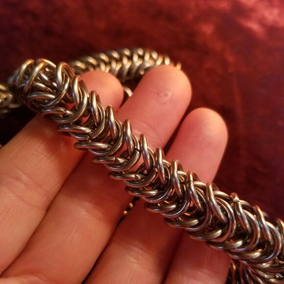 Vintage Handmade Chainmail Necklace Choker, Renaissance Faire - Picture 5 of 7
